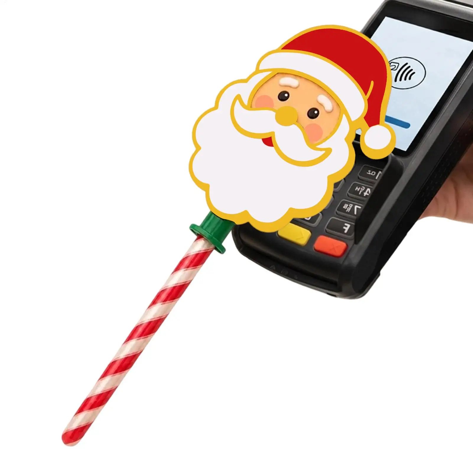 Christmas Santa Claus Credit Card Wand, Holiday Payment Stick Prop & Checkout Accessory for Men Women Kids Teens Adults