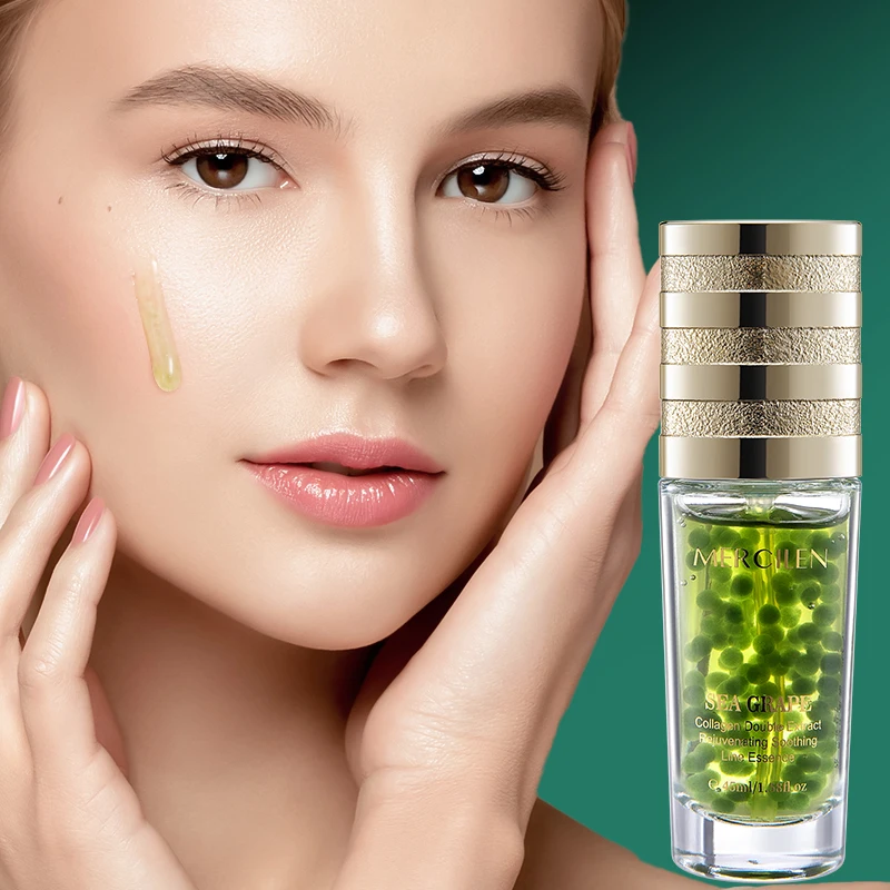 Mercilen Sea Grape Collagen Moisturizing Essence 45ml, Moisturizes, Nourishes, and Firms the Skin, Daily Facial Skin Care, Improves Skin Elasticity, Makes Skin Look Younger, Suitable for All Skin Types