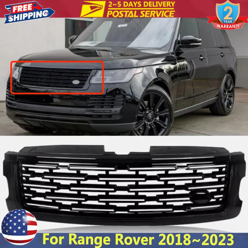 

Gloss Black Car Front Bumper Grille For Range Rover 2018~2023 2022 2021 Version Front Bumper Grille Replacement Car Accessories