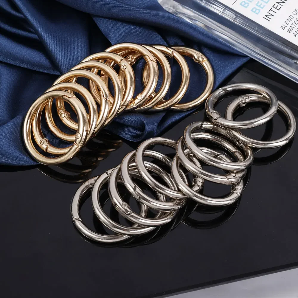 10Pcs/Lot Metal Spring Openable Metal Spring Gate O Ring for DIY Jewelry Making Keychain Bag Clips Hook Connector 20/25/28mm