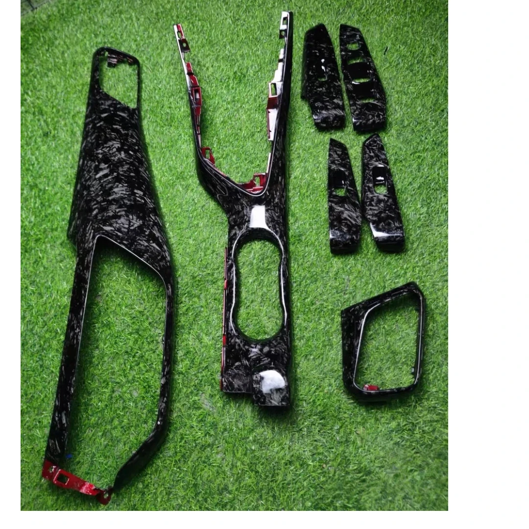 7 Pieces Forged Center Console Gear Shift Panel Window Lift  Trim Carbon Fiber Replaceement For Nissan Sentra  Sylphy  Bluebird