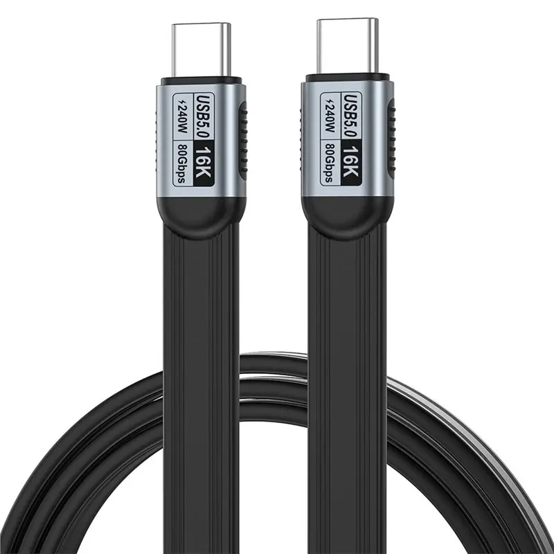 USB-C Data Cord 16K/60Hz PD240W USB 5.0 Type-C To Type-C Cable 80Gbps For Thunderbolt-Compatible 5 1 Meter