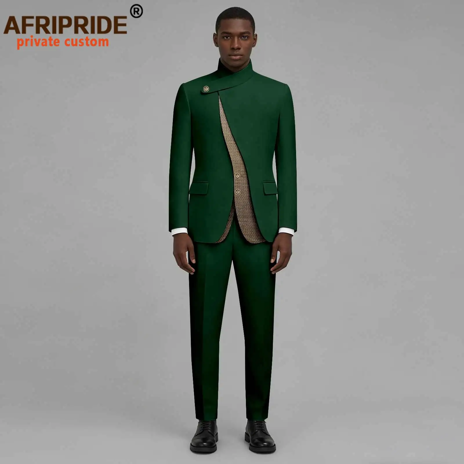 Men`s Business Suits Single Breasted Slim Fit Blazer and Pants 2 Piece Set Dashiki Outfits African Clothes for Wedding 2616037