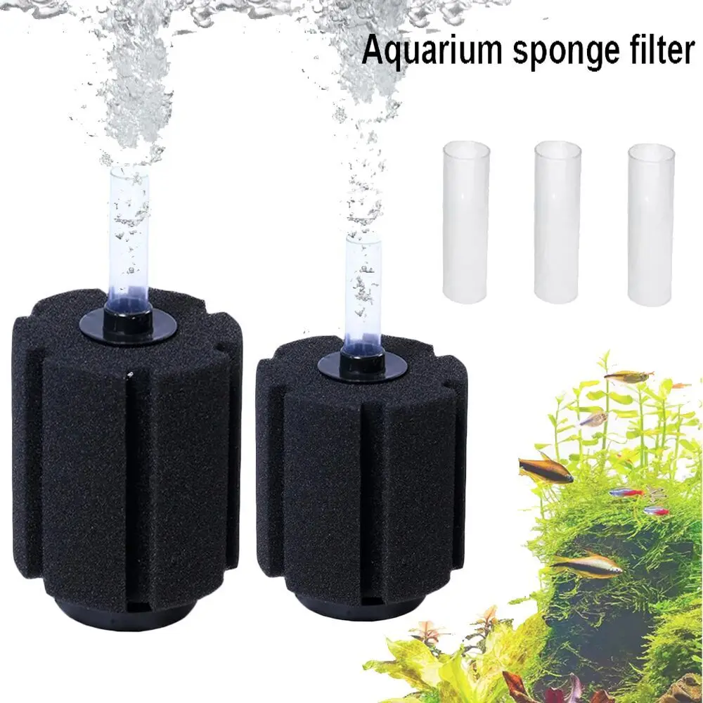 

Black sponge filter for aquarium Fish tank pump skimmer Biochemical sponge filter practical aquarium filter accessories