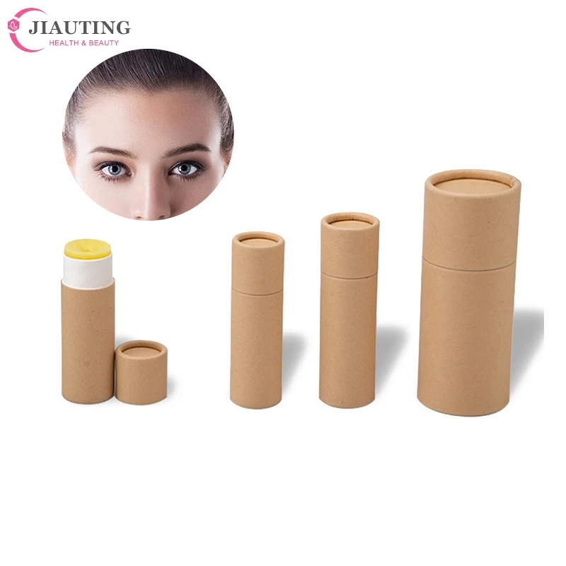 5Pcs/lot Kraft Paper Push Up Lipstick Tubes Biodegradable Cardboard Cosmetic Cylindrical Packaging Lip Balm Deodorant Container view 2
