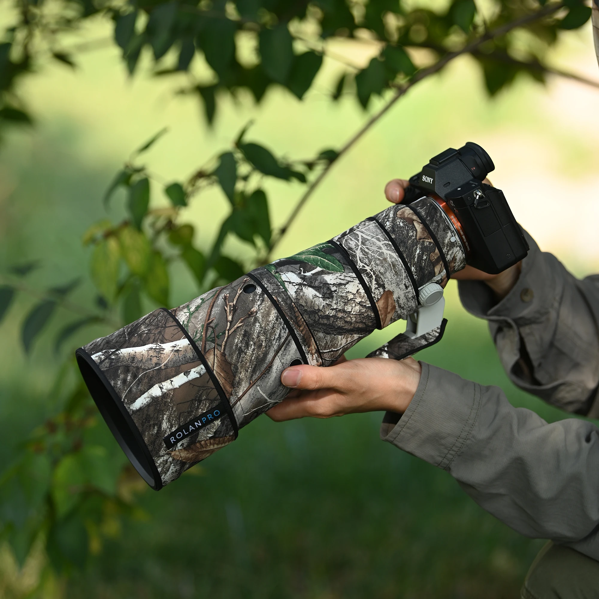 ROLANPRO Wasserdichter Objektivschutz für Sony FE 600mm F6.3 GM OSS Camo Regenschutz Schutzhülle SEL600F63GM Etui 600F6.3GM Stoff – Detail 2