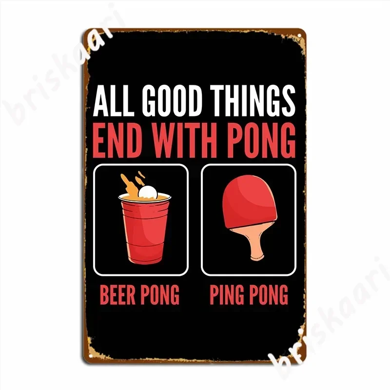 Beer Pong Ping Pong Metal Plaque Poster Vintage Wall Mural Kitchen Poster Tin Sign Posters