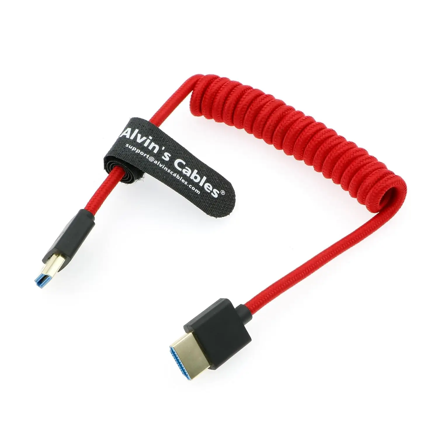 Alvin's Cables 8K 2.1 Full HDMI High Speed Braided Coiled Cable for Atomos Ninja V, Portkeys BM5, for Feelworld Monitor