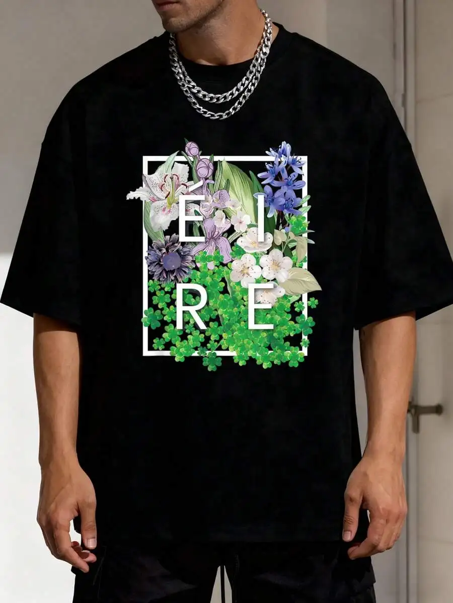 Flowers Of Ireland Word Art - Irish-Shirt Camisas Para Hombre Camisas para hombre Camisetas gráficas Crop Tops Outfits Tops-Shirt