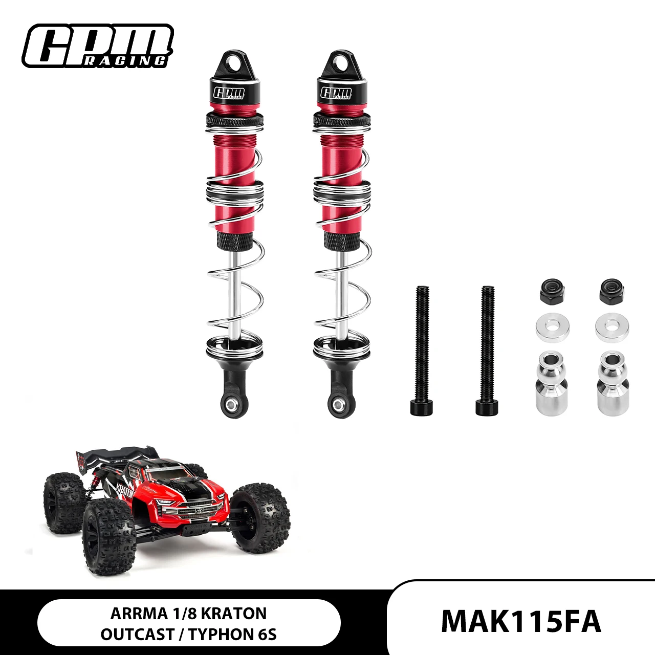 GPM Alu Front Double Section Spring Dampers For ARRMA Kraton Outcast Notorious