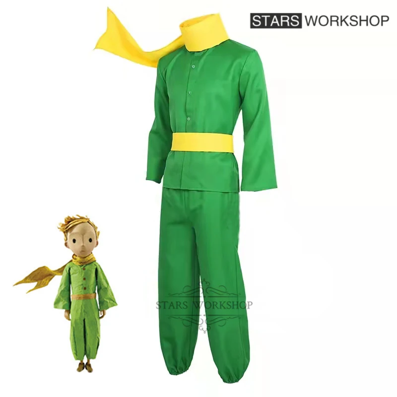 Anime Cartoon Movie The Little Prince Cosplay Costume Adult Men Women Kids Green Suit Halloween Christmas Party Suit