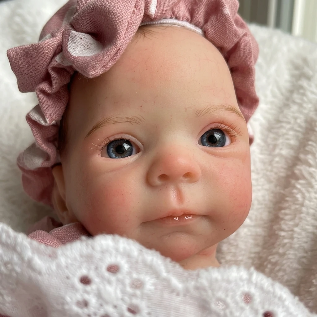 10 Inch Bettie Bald Open Eyes Reborn Baby Doll Solid Full Body Silicone Washable Hand Painted Lifelike Newborn Doll Collectible