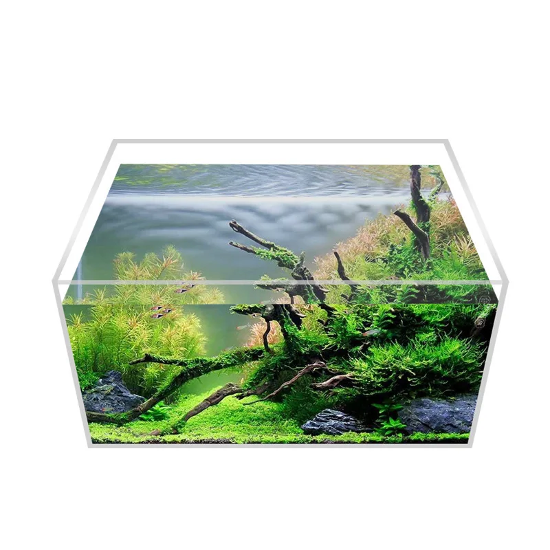 Customized Large Fish Tank Acrylic Ultra-white Aquarium Fish Open Desktop Rectangular Plexiglass Aquarium Turtle Tank