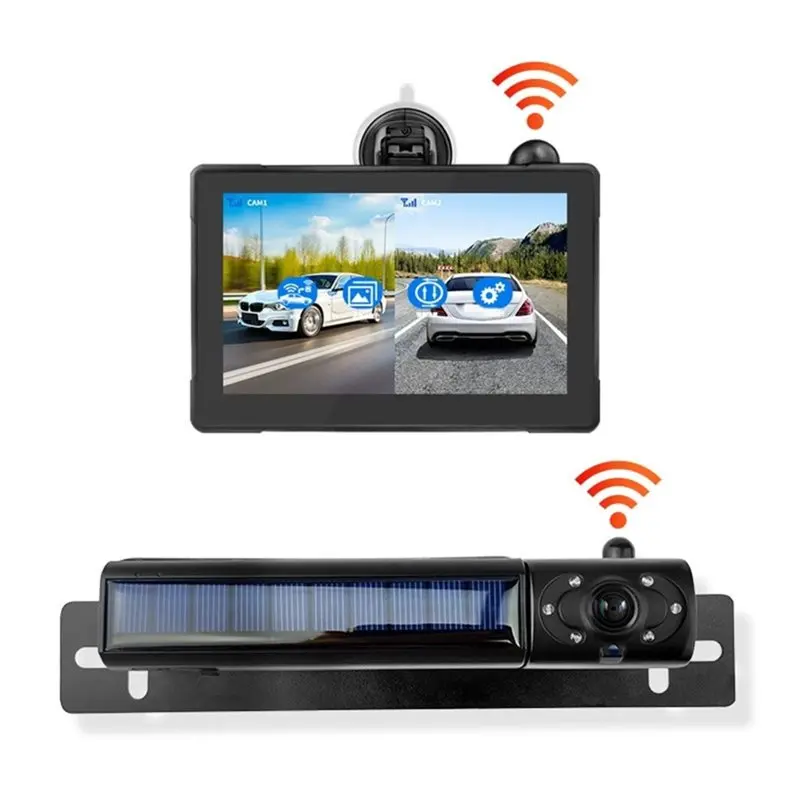 B49C Solar Powered Wireless Backup Camera For Car, 5