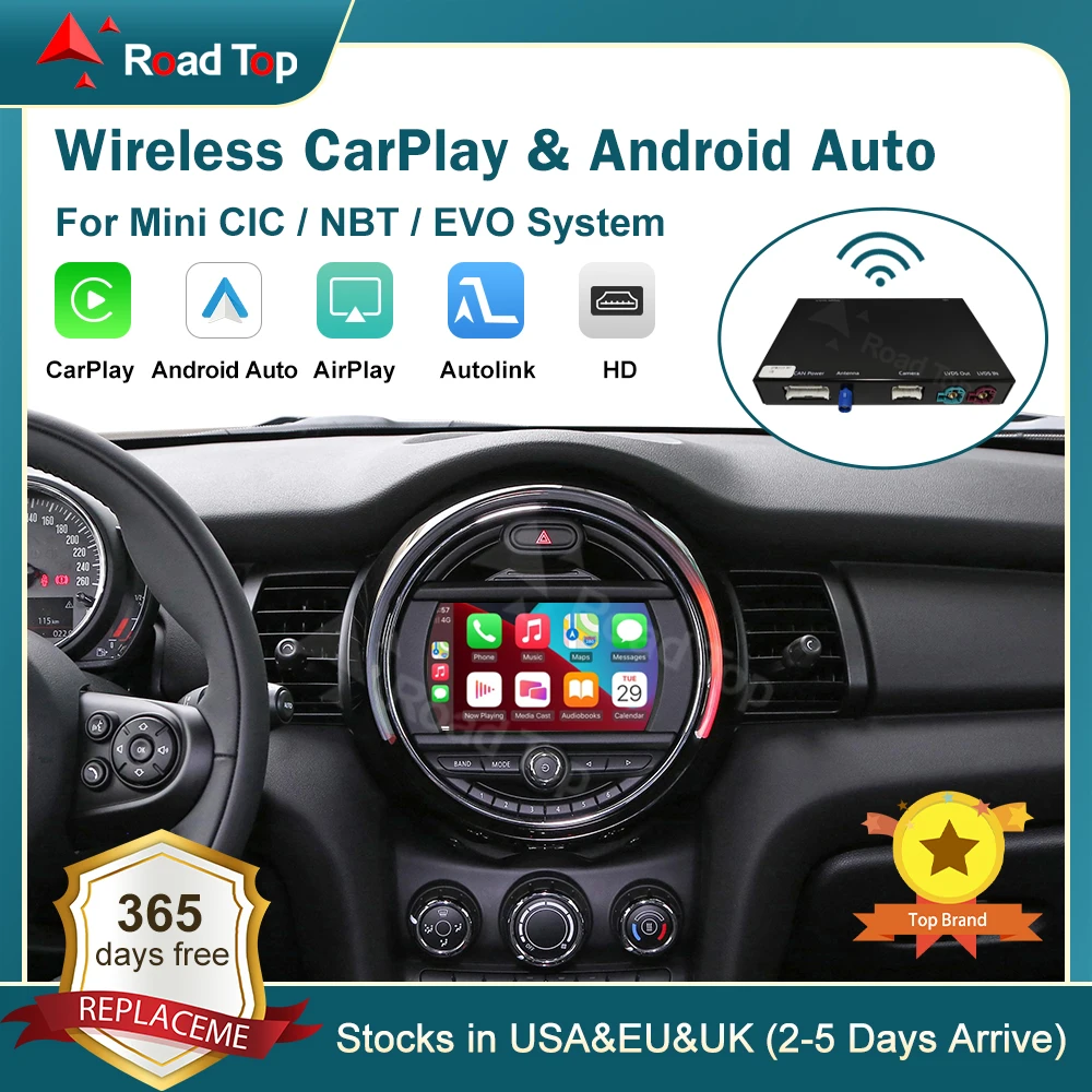 RoadTop ワイヤレス CarPlay Android Auto ミニ R55 R56 R57 R58 R60 RoadTop ワイヤレス CarPlay Android Auto ミニ R55 R56 R57 R58 R60