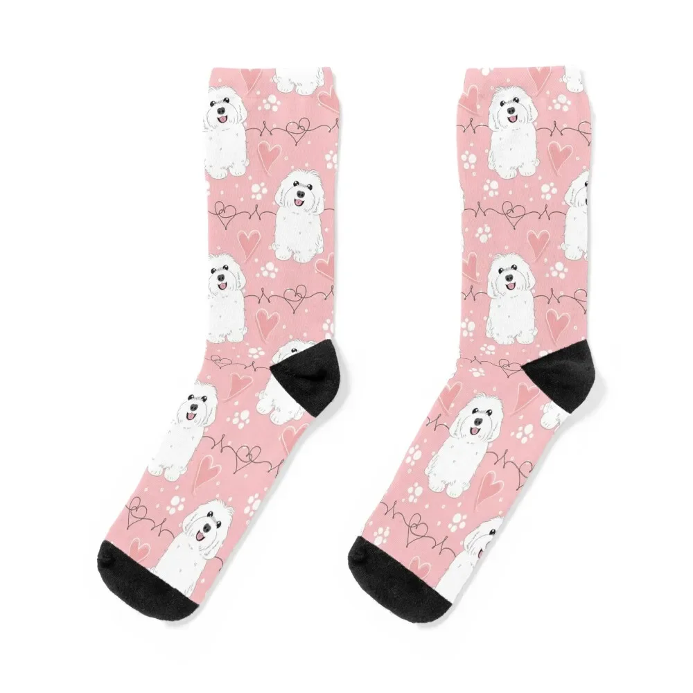 

LOVE White Havanese Dog Socks crazy Non-slip Toe sports Ladies Socks Men's