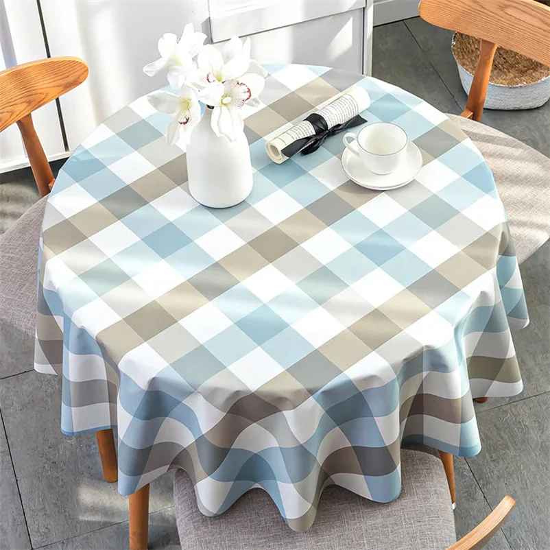 

Circular tablecloths for home use, checkered printed tablecloths for dining and wedding decoration, washable