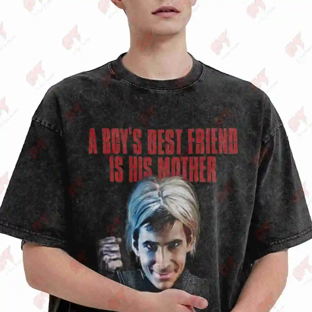 A Boy's Best Friend Is His Mother Bates Norman Psycho Hitchcock Vintage Washed Tee Pure Cotton T-Shirt