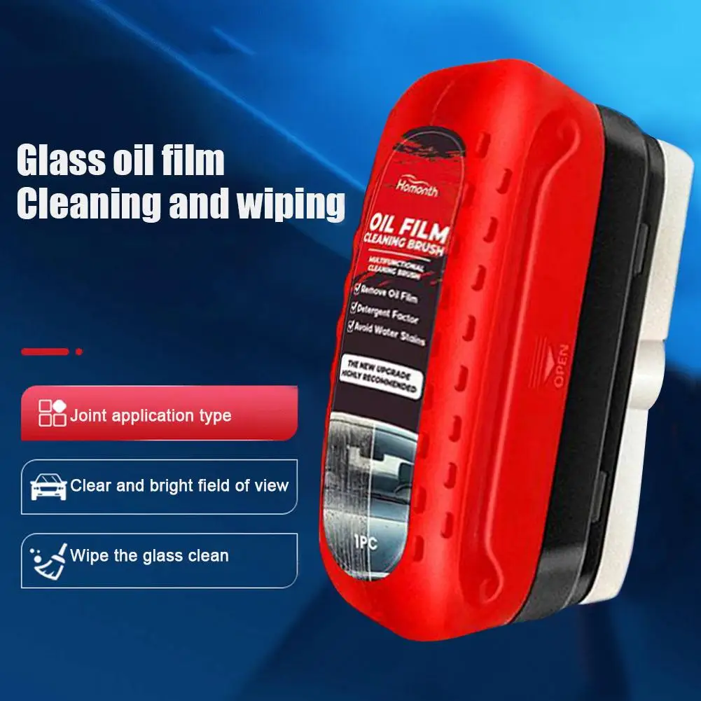 Car Glass Oil Film Remover Automotive Glass Sponge Cleaning Brush Front Inner Windshield Glass Oil Film Cleaner For Car Cleaning