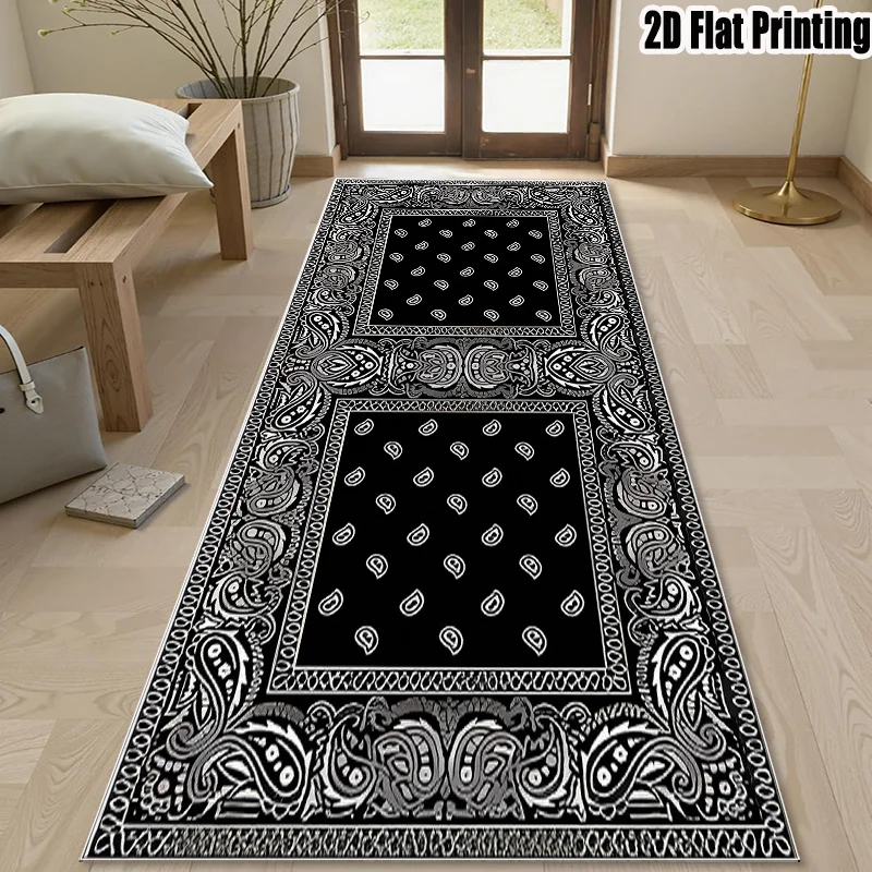Pink Orange White Multicolor Mandala Bohemian Runner Rug for Entryway Vibrant Pattern Carpet Floor Mat Style