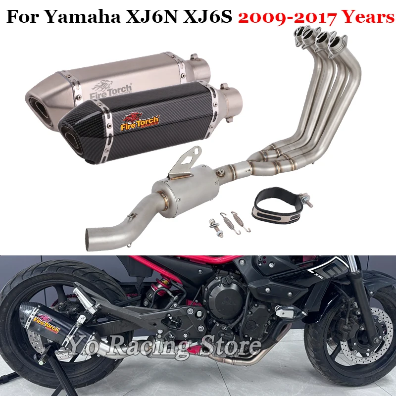 

Slip On For YAMAHA XJ6N XJ6S XJ6 N S 2009 - 2016 2017 Full System Motorcycle Exhaust Muffler Escape Front Link Pipe DB Killer ﻿