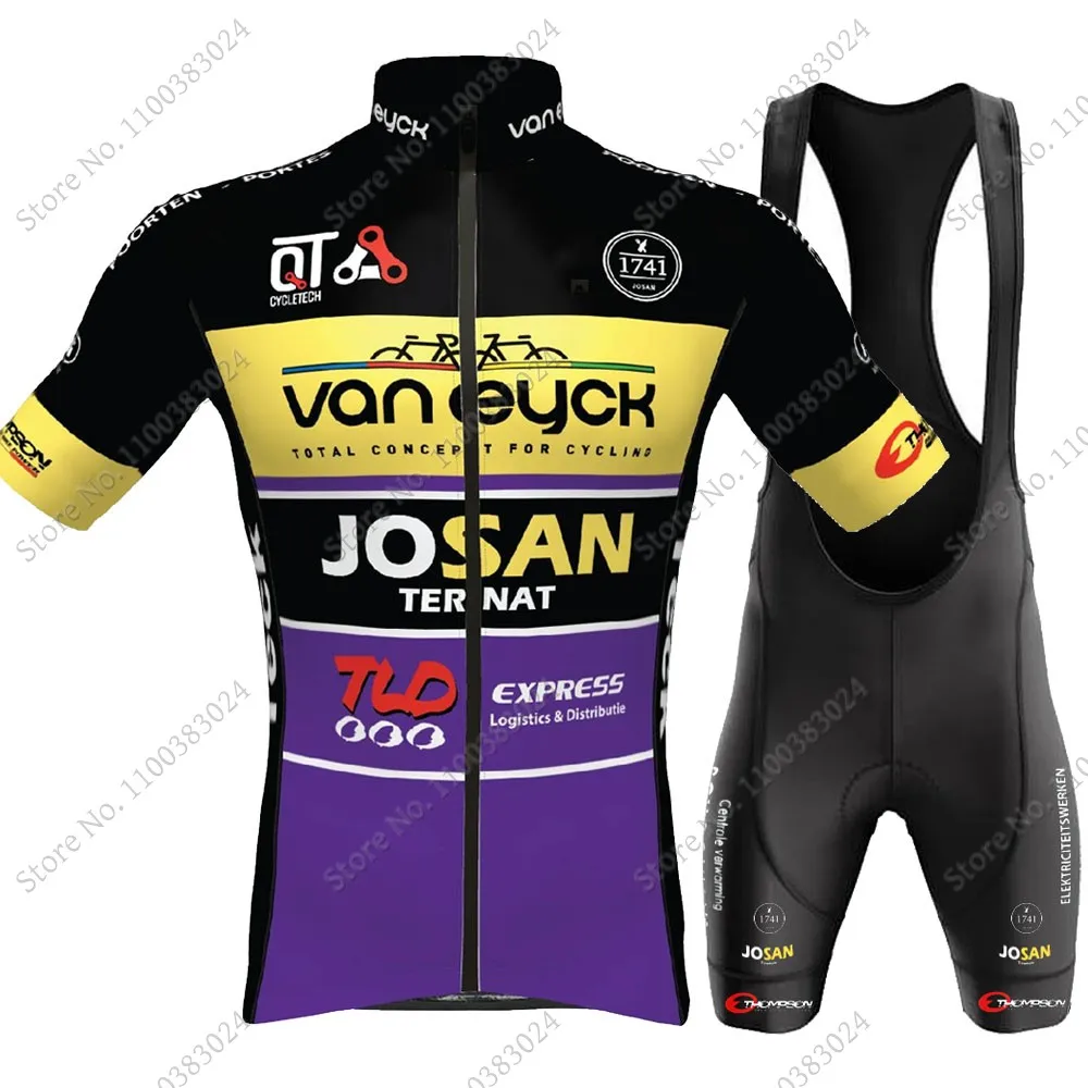 Wielerteam Van Eyck Sport Josan 2023 Cycling Jersey Set Clothing Mens Road Bike Shirts Suit Bicycle Bib Shorts MTB Ropa