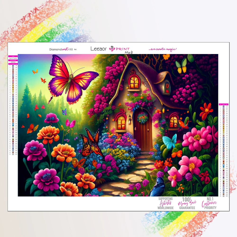 Colorful Diamond Painting Fairy Garden Flower Landscape Mosaic Embroidery Cross Stitch Diamond Painting Kits Diy Home Decor Gift