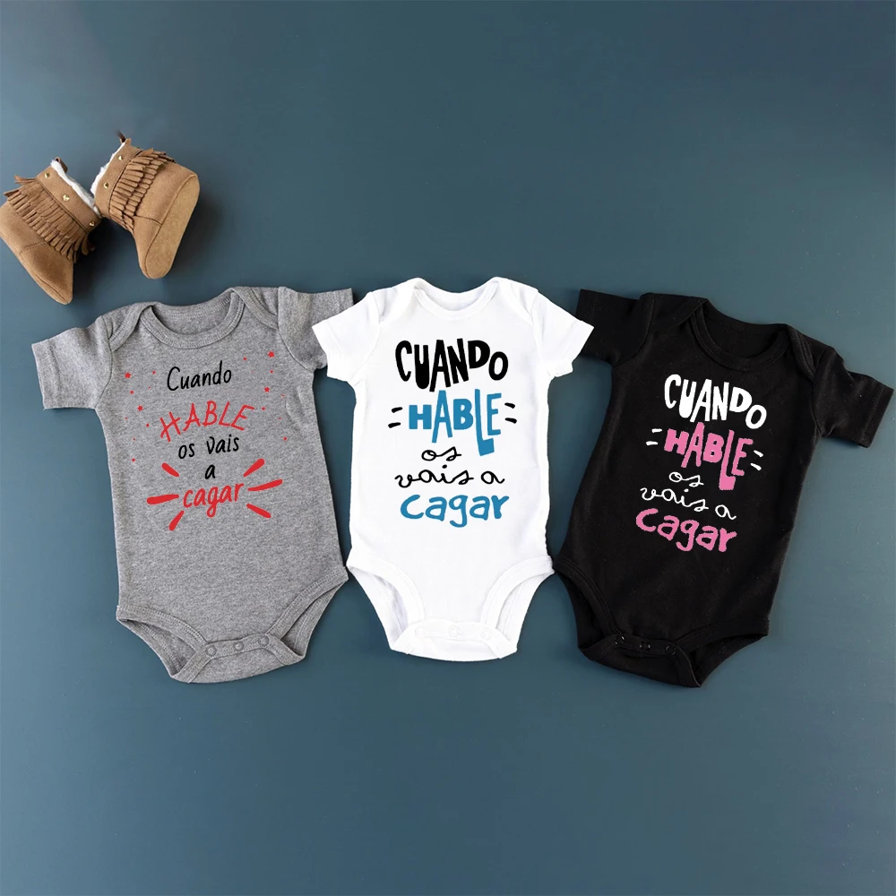 Infant Bosysuit When I Talk You Mess Up The Gift Print Baby Rompers Baby Cute Cloths Newbron Short Sleeve Bodysuits Toddler Gift