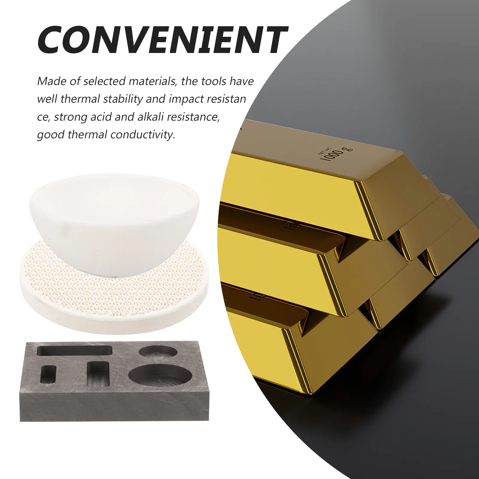 

1 комплект, износостойкий набор тиглей, форма для слитков, набор для плавления металла, литейные формы для золота, серебра, меди, формы для литья, слитков