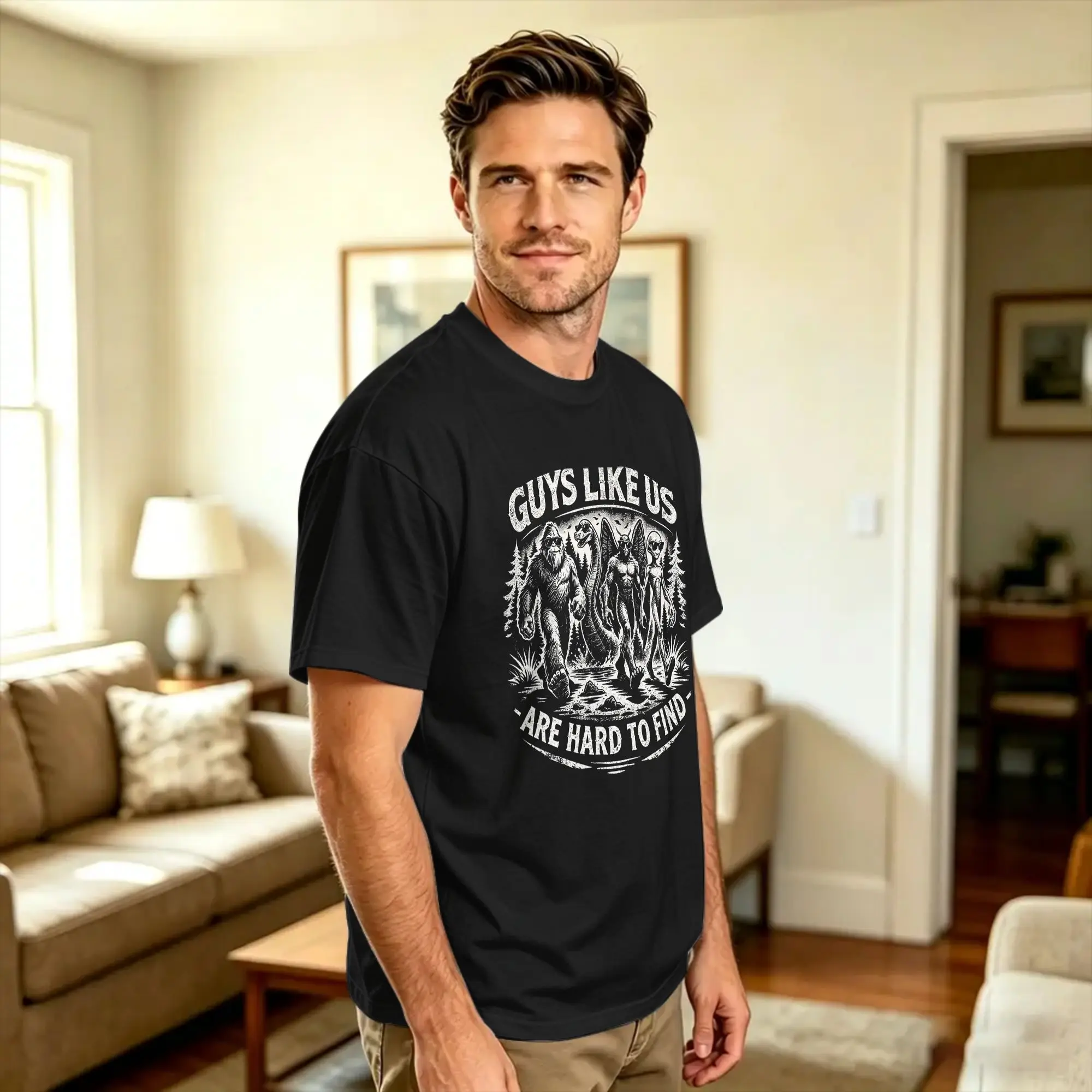 Bigfoot Aliens Mothman Loch Ness Monster Dads Cryptid T-Shirt Summer  Streetwear T Shirts Pure Cotton Novelty Tshirt For Men