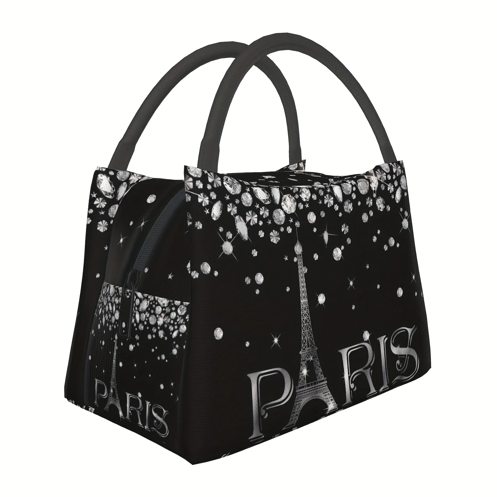 Stylish Romantic Paris Eiffel Tower Reusable Lunch Bag for Man Women Work Picnic Travel Beach Fishing, Lunch Box