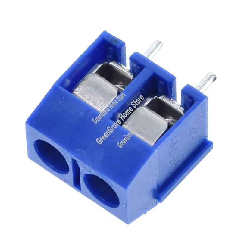 

100 шт. KF301-2P 2-контактный винтовой клеммный разъем, шаг 5 мм, 15 А, 300 В, сращиваемый-A57M