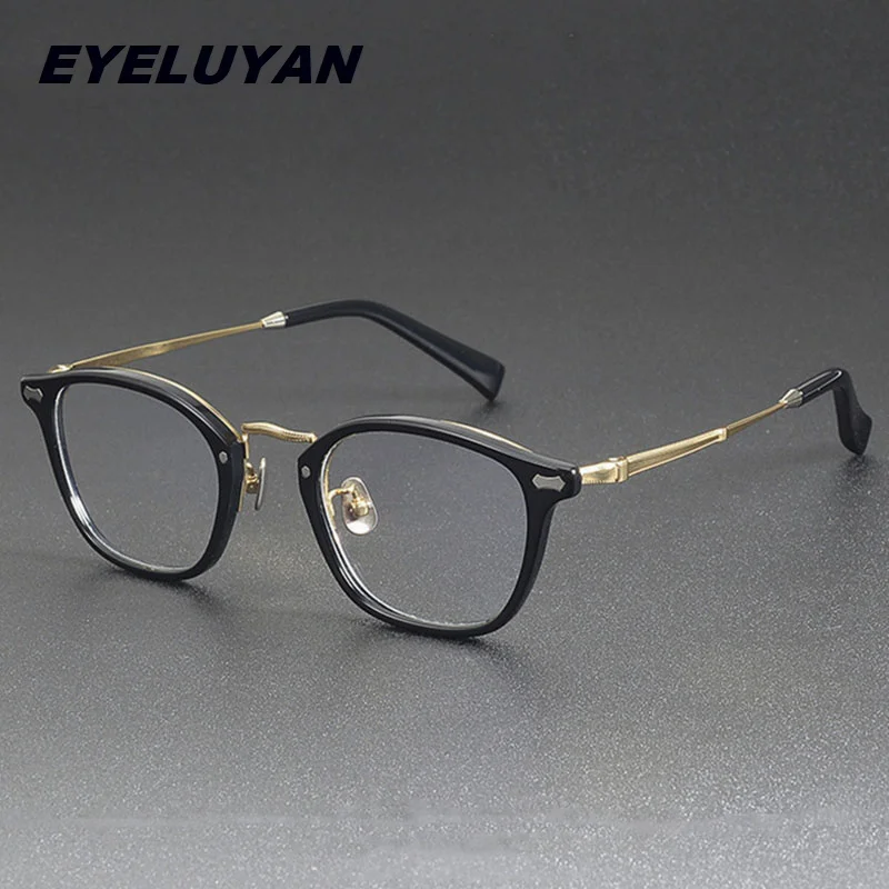 

Eyeluyan Unisex Square Full Rim Titanium Acetate Eyelasses Optical Glasses Frame Prescription Spectacles Frame MN-142