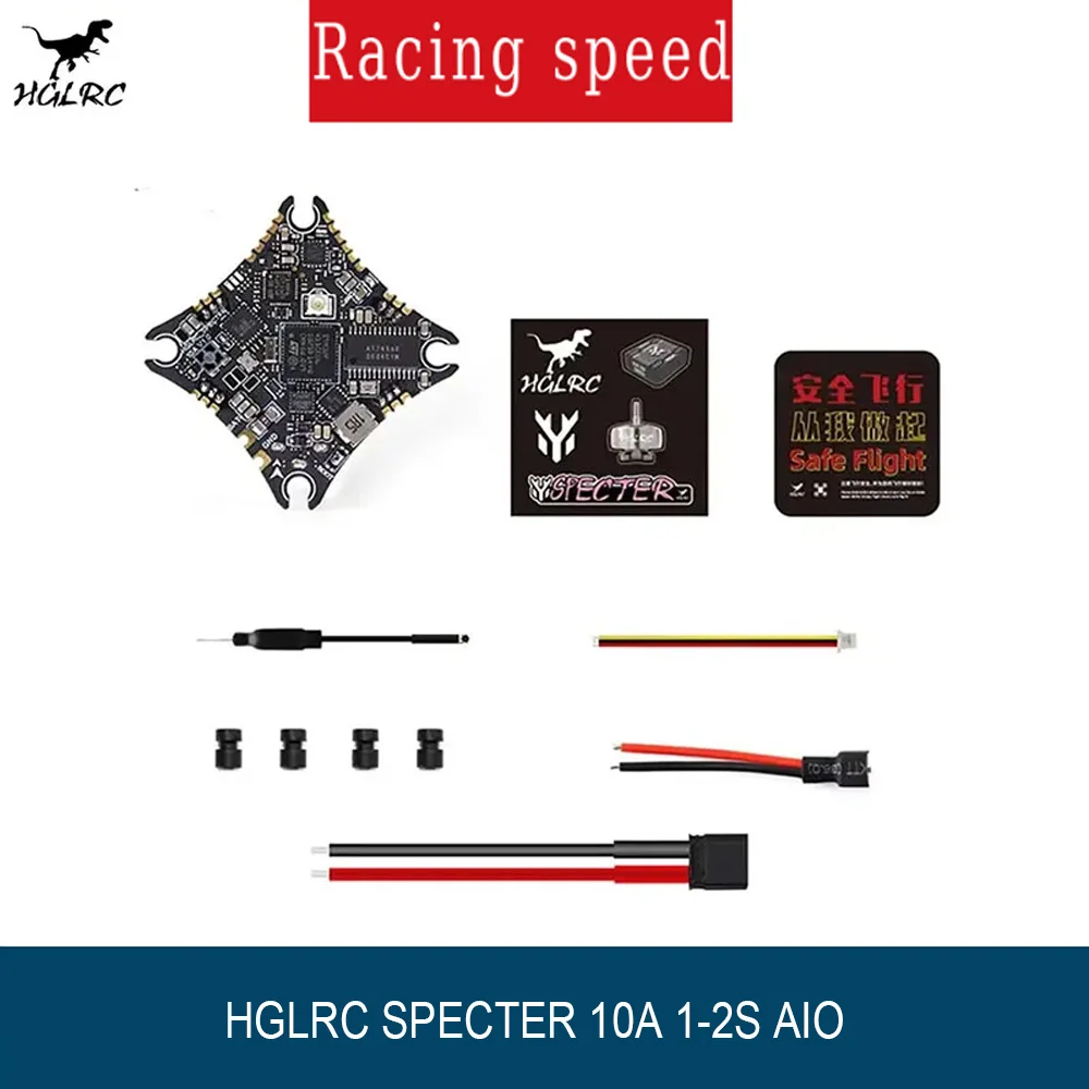 

HGLRC SPECTER 10A 1-2S AIO Flight Controller, F411 ICM42688 400mW VTX ELRS 2.4G RX for 65-85mm Tiny Whoop Toothpick
