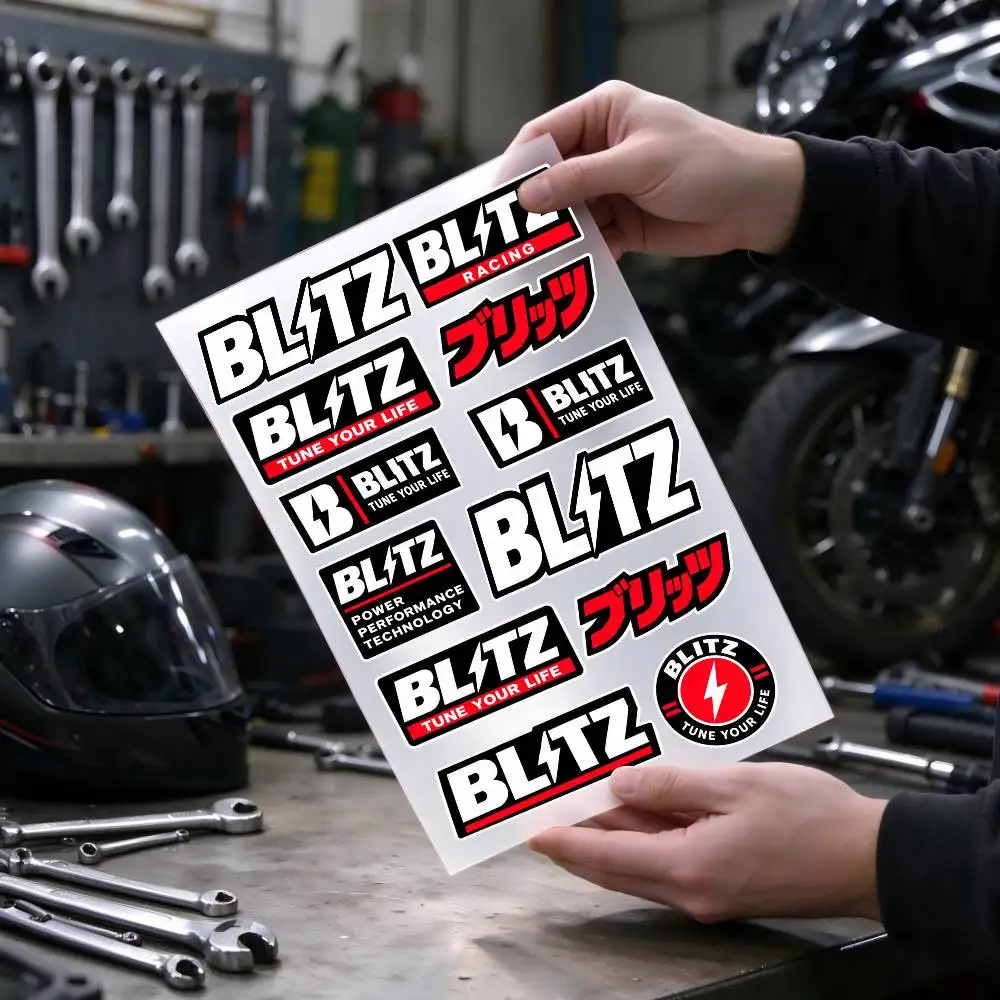 JDM Racing Blitz Reflective vinyl car sticker, Japanese racing drift Motorcycle Car Decal