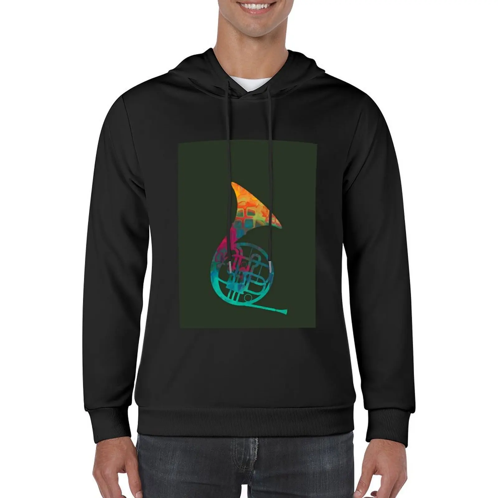 French Horn Hoodie korean clothes aesthetic clothing fashion men male clothes hoodie man
