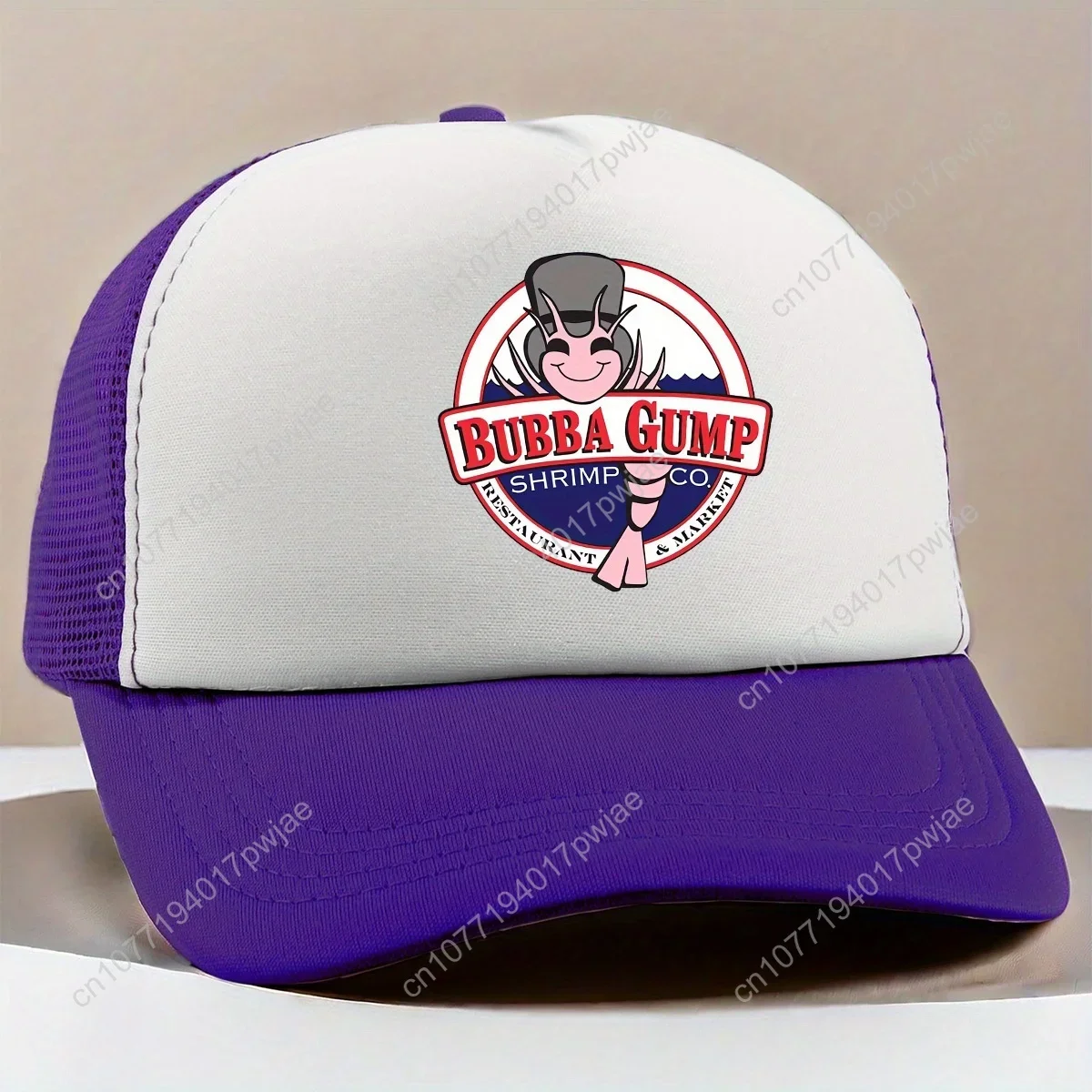 1pc Bubba Gump Shrimp Co. Polyester Baseball Cap, Adjustable Breathable Mesh Snapback Hat with Fun Graphic Print, Machine Washab - view 2