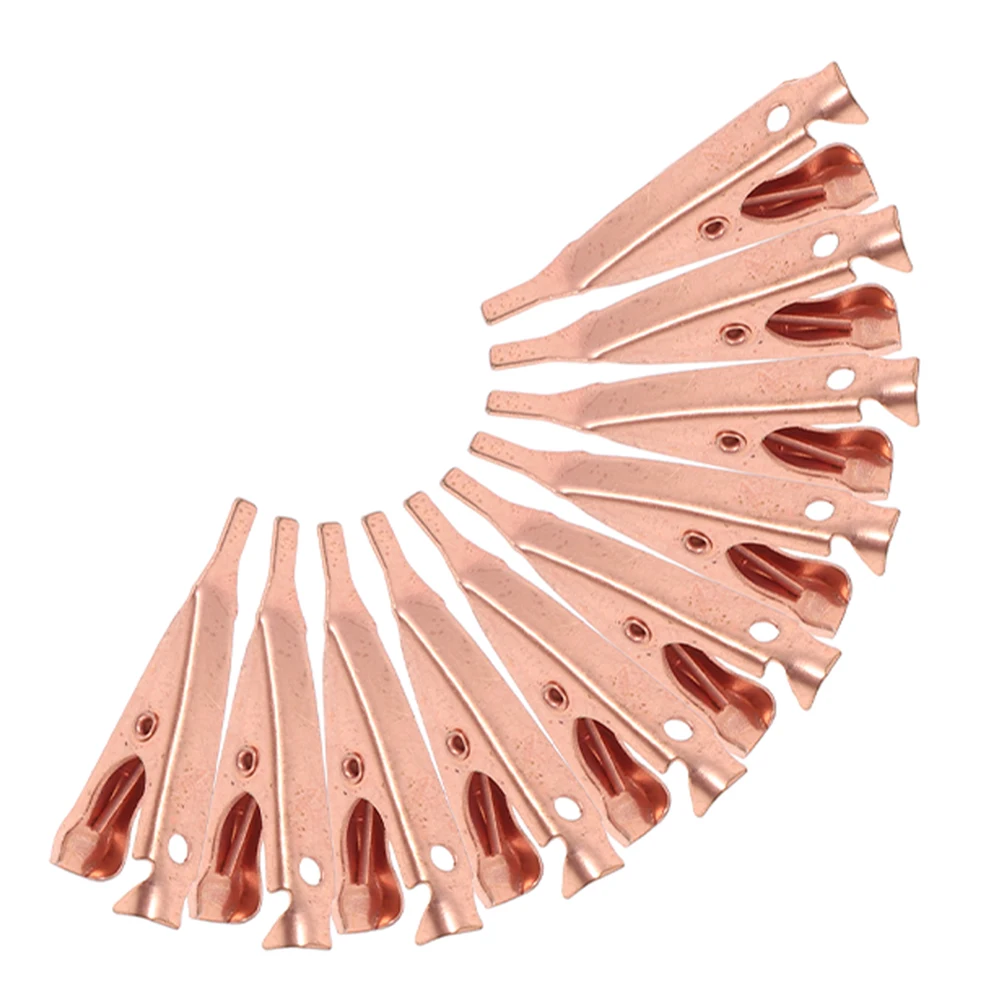 

10pcs Copper Test Clip Alligator Clips Electrical Equipment Soldering Wires Micro Clamps Small Size Durable Temporary Wiring