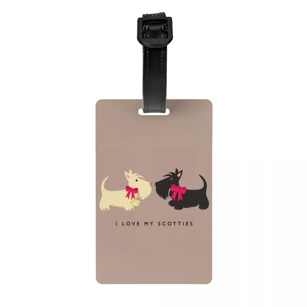 Custom I Love My Scotties Luggage Tag for Suitcases Scottish Terrier Dog Privacy Cover ID Label