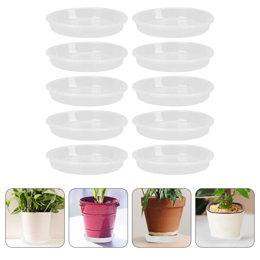 

10 Pcs Indoor Plant Pots Flower Tray Water Trays for Indoors No Holes Flowers Bonsai Plastic Saucers Round