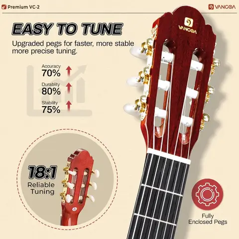 क्लासिकल गिटार फुल साइज़ 4 4 स्पैनिश स्टाइल क्लासिकल गिटार 39 इंच नायलॉन स्ट्रिंग्स गिटार शुरुआती वयस्कों के लिए आदर्श सॉलिड रो 8 best sales शास्त्रीय गिटार - №1
