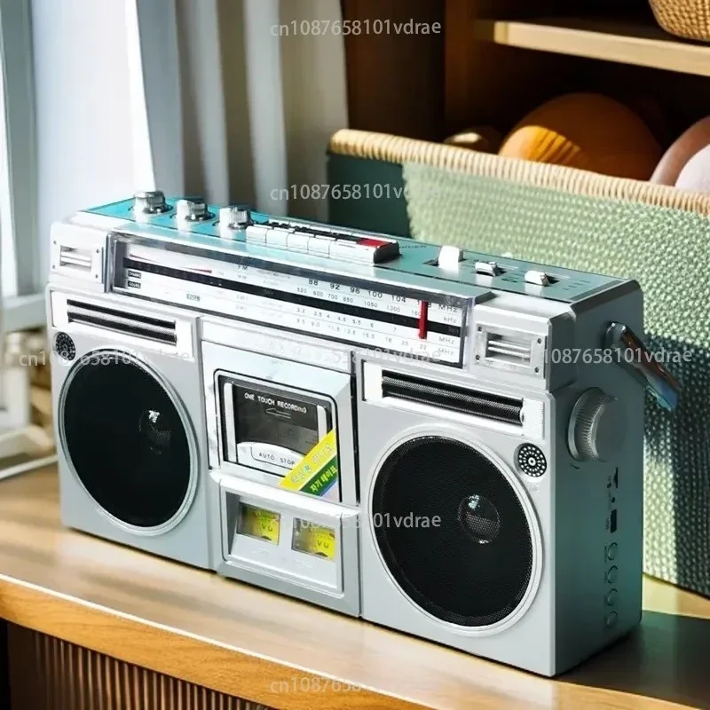 Rechargeable Two Channel Stereo 4 Speaker Tape Recorder Recorder Bluetooth Speaker Card Radio