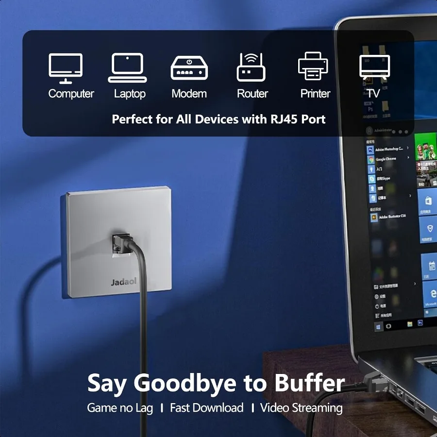 كابل إيثرنت خارجي Cat6 50 قدم 24AWG 10 جيجابت في الثانية منفذ Cat8 7 شبكة من النحاس النقي دفن مباشر مقاوم للماء تحت الأرض مضاد للأشعة فوق البنفسجية 1 قدم 3 #6
