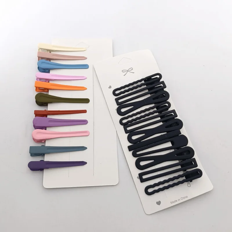 11 PZ 6 cm Colore Della Caramella Colorato Giovane Forcelle Donne Ragazza Differenti Rettangolo Barrettes Morsetto Laterale Più Fermagli Per Capelli