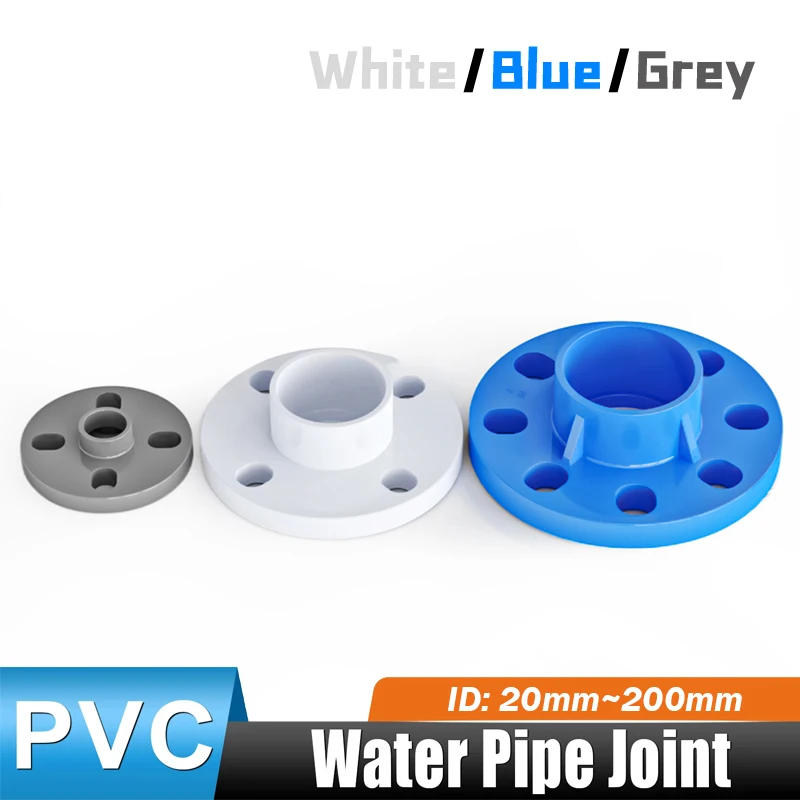 1 Uds. Tubo de suministro de agua de PVC montaje en pared accesorios de brida de suelo soldadura solvente ID 20/25/32/40/50/63/75/90/110 ~ 200mm blanco/gris/azul