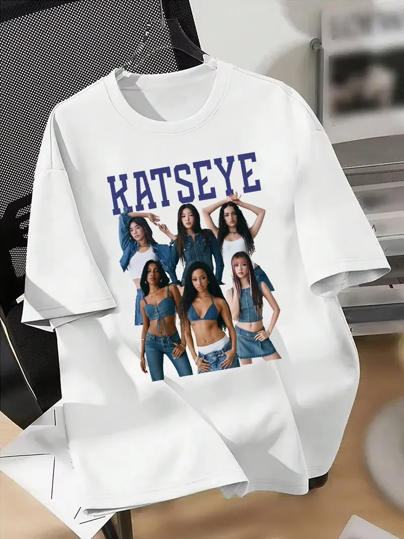 2026 New  Y2K Harajuku Kawaii Katseye Beautiful Chaos T-shirt Men Women Retro Kpop Fan Gift Short Sleeve Tee