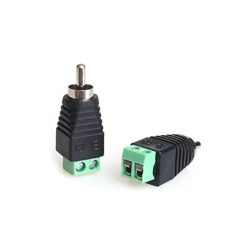 Conector de tornillo macho y hembra RCA sin soldadura, adaptador de terminales AV para Audio, vídeo, Balun, altavoz, cámara CCTV, luces LED