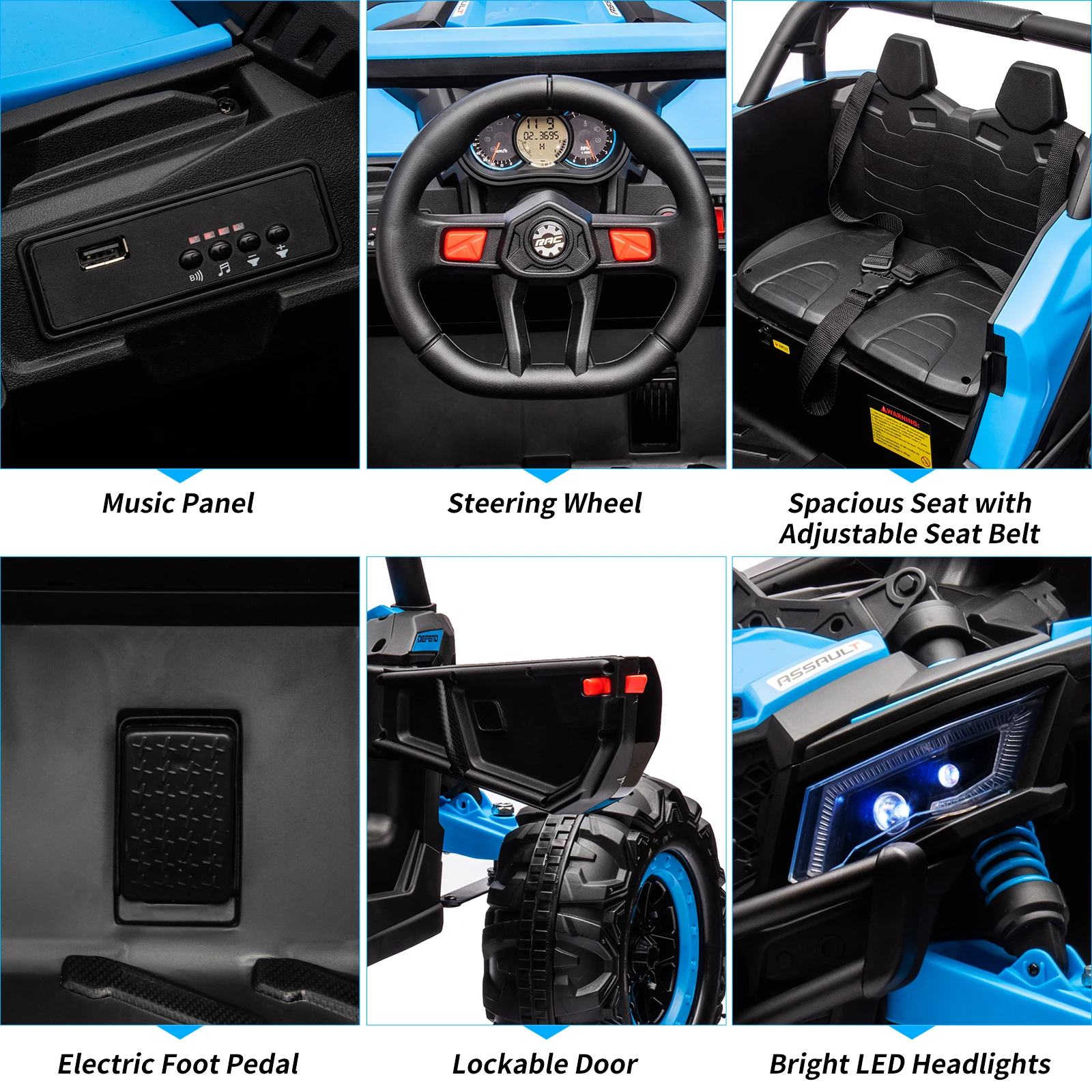 UTV per bambini con telecomando, auto da 24 V, veicoli elettrici alimentati a batteria, sospensione a molla, motore da 200 W, struttura in metallo