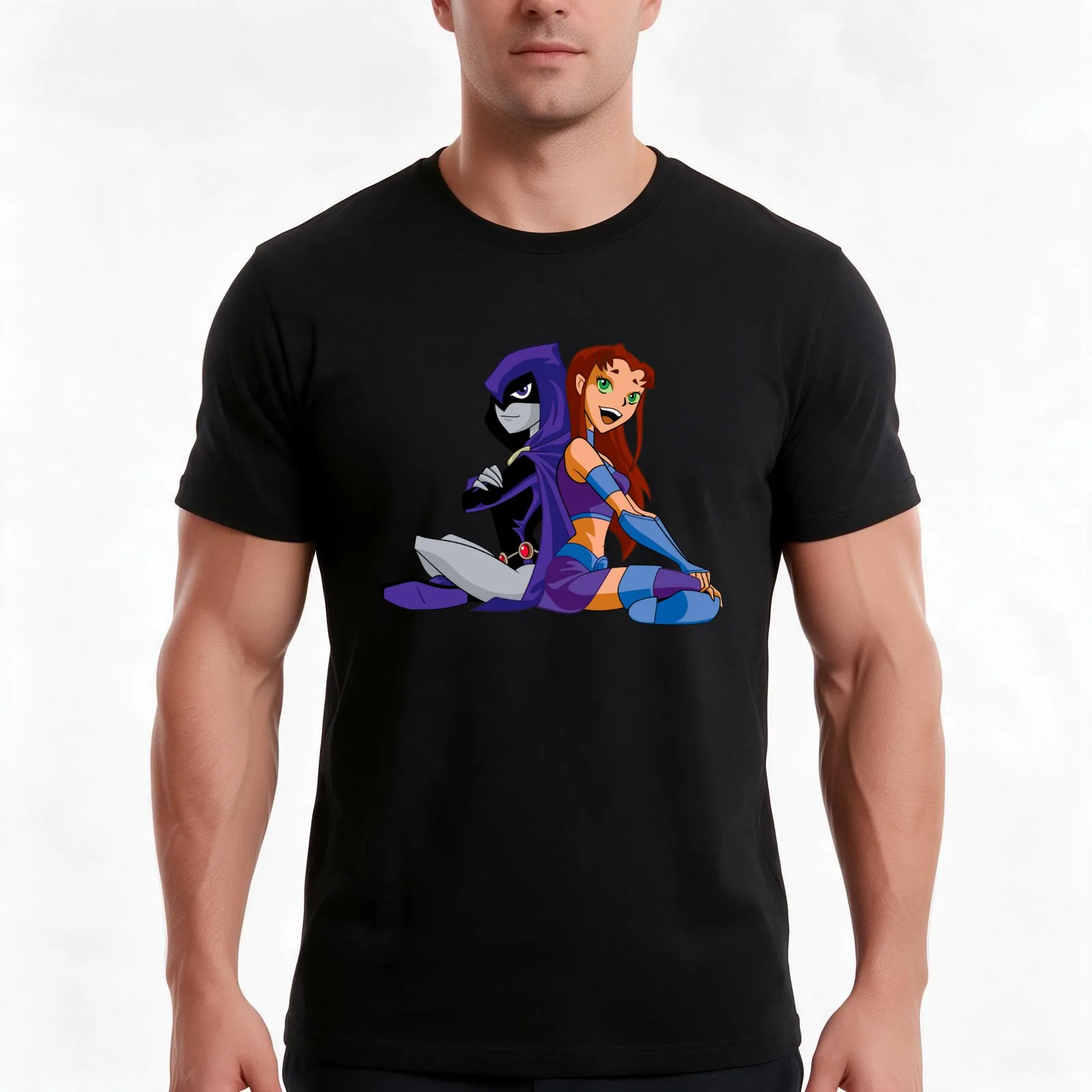 raven & starfire T-Shirt Summer Casual Cotton Tee Oversized Streetwear Tops Vintage Graphic Print Loose Fit Short Sleeve