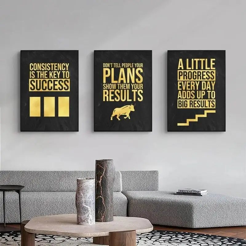 Stock Market Trader Motivational Canvas Wall Art  Buy The Fear Sell The Greed Quote Print for Home Decor